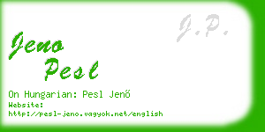 jeno pesl business card
